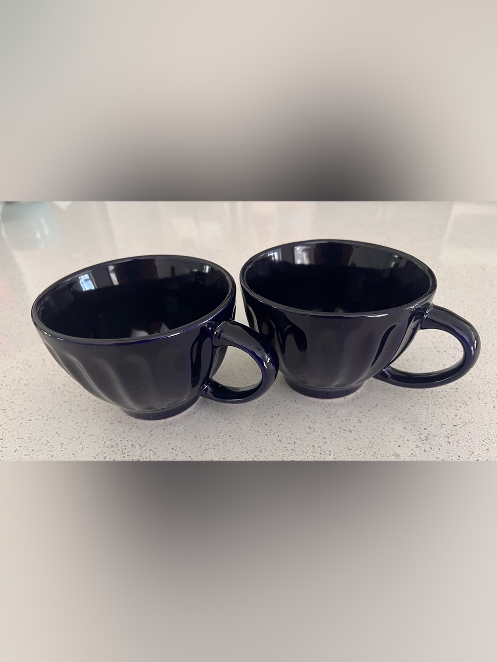 Royal Norfolk Navy Blue Ceramic Coffee Mugs - Set of (2) Mugs